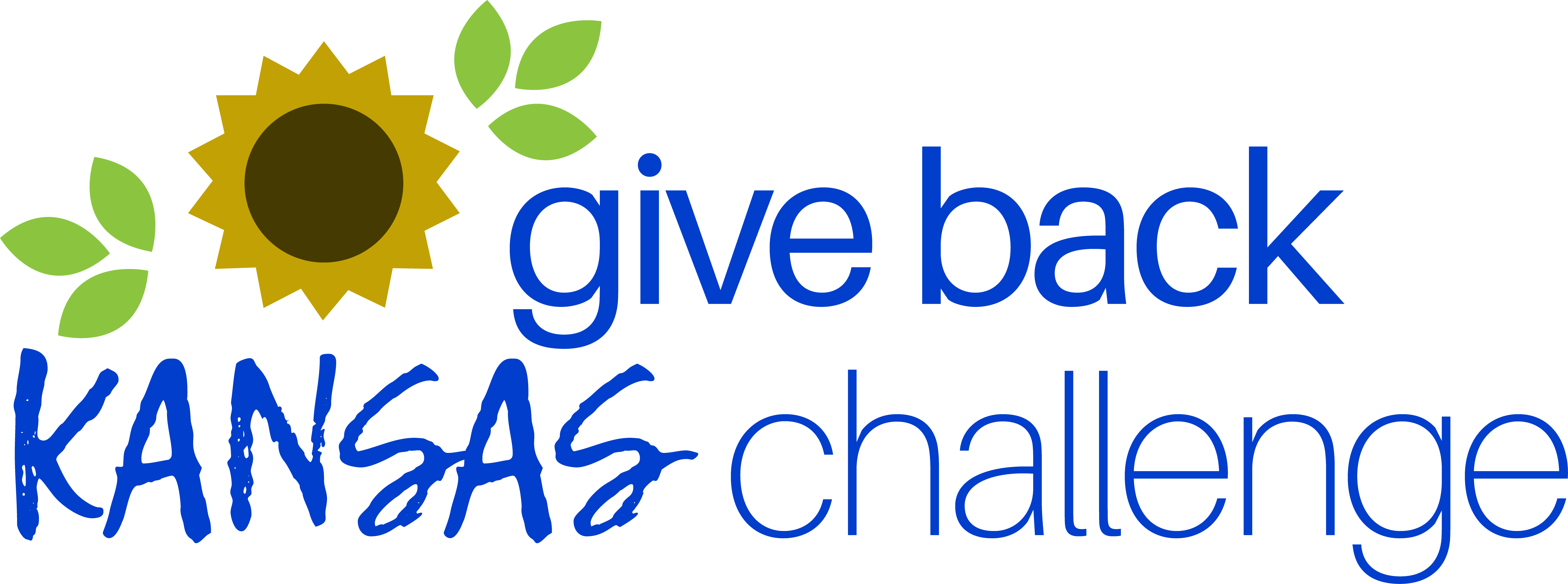 Give Back Kansas Challenge Logo with Sunflower